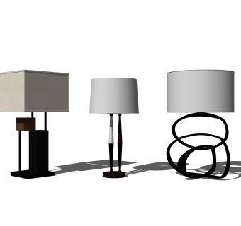 台灯组合su草图模型下载