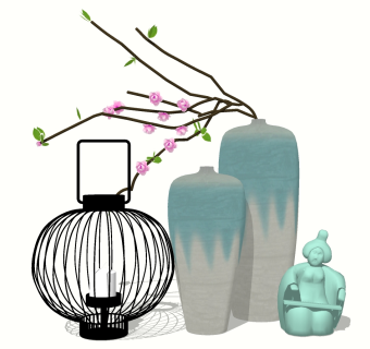 台灯su草图模型下载