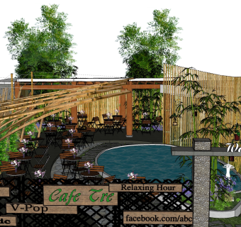 咖啡厅su草图模型下载