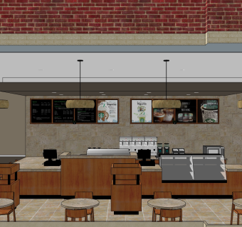 咖啡厅su草图模型下载