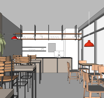 咖啡厅咖啡馆su草图模型下载