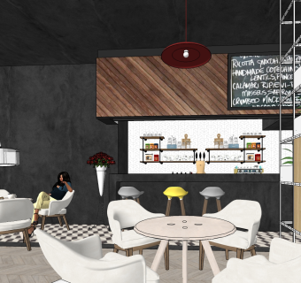 咖啡店su草图模型下载