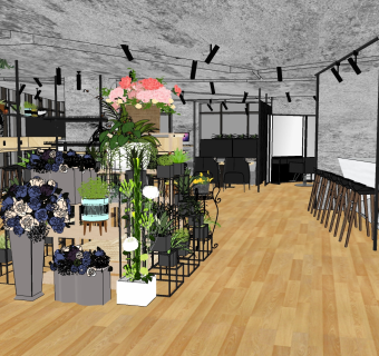 咖啡店su草图模型下载