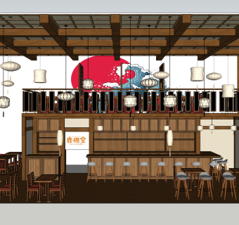 咖啡厅su草图模型下载