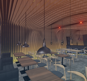 咖啡厅su草图模型下载