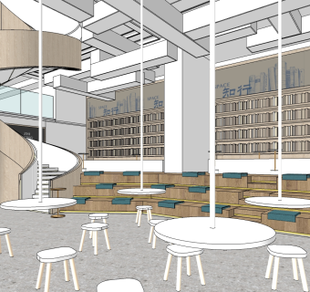 咖啡厅su草图模型下载