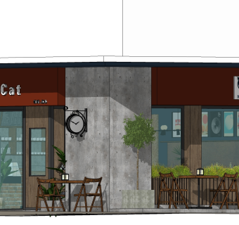 咖啡厅su草图模型下载