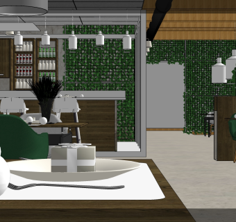 咖啡厅su草图模型下载