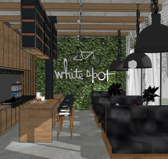 咖啡厅su草图模型下载