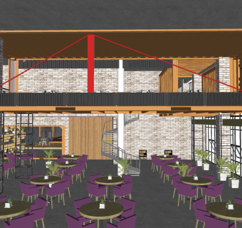 咖啡厅su草图模型下载