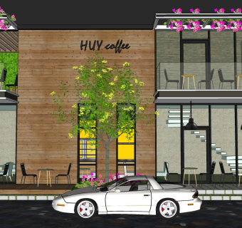 咖啡厅su草图模型下载