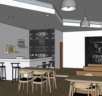 咖啡厅su草图模型下载