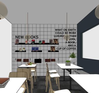 咖啡厅su草图模型下载