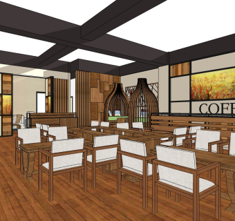 咖啡厅su草图模型下载