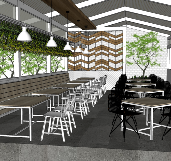 咖啡厅su草图模型下载