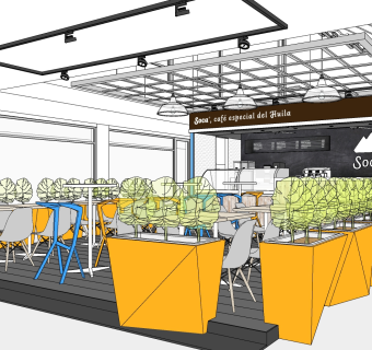 咖啡厅su草图模型下载