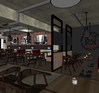 咖啡厅su草图模型下载