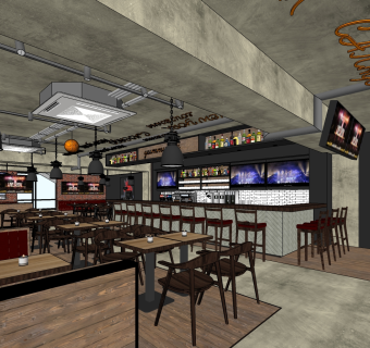 咖啡厅su草图模型下载