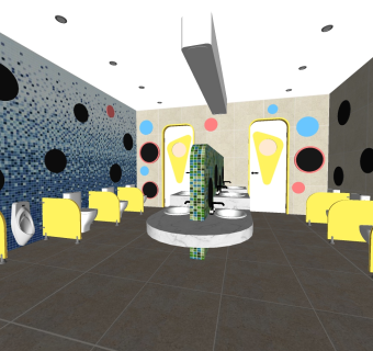 儿童卫生间su草图模型下载