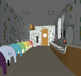 儿童卫生间su草图模型下载