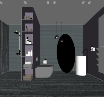 卫生间su草图模型下载