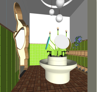 儿童卫生间su草图模型下载