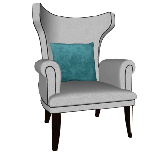 单人沙发椅su草图模型下载