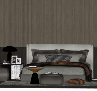 卧室su草图模型下载