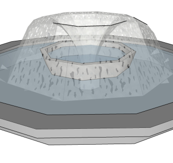 景观水池su草图模型下载