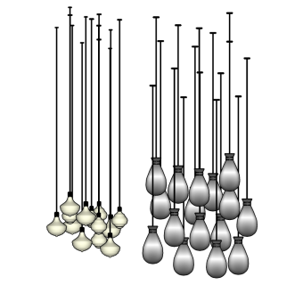 玻璃吊灯su草图模型下载