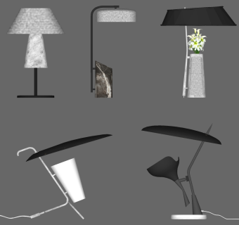 工业风台灯su草图模型下载