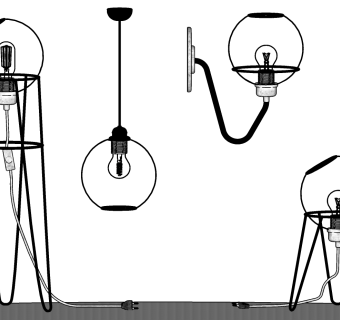 吊灯su草图模型下载