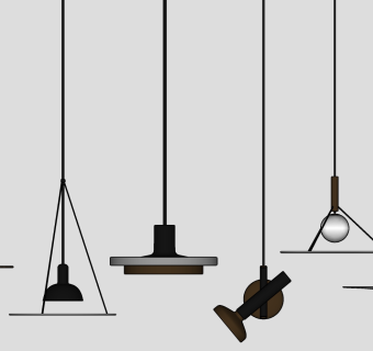 吊灯su草图模型下载