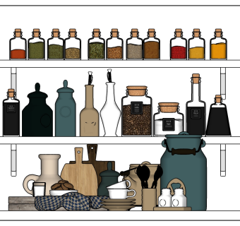 厨房用品su草图模型下载