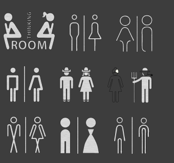 现代卫生间标识牌指示牌su草图模型下载