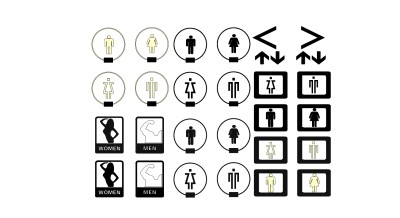 现代卫生间标识牌指示牌su草图模型下载