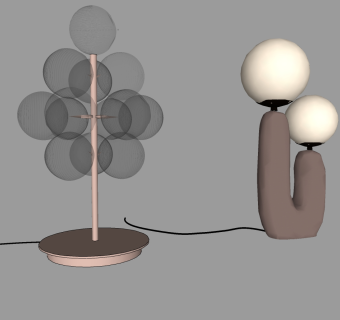 现代台灯su草图模型下载