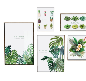 01北欧现代绿植挂画su草图模型下载