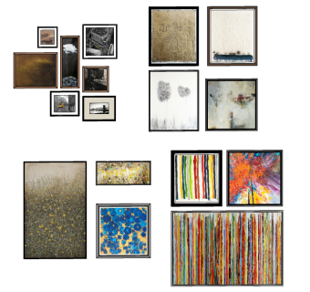 01，现代欧式抽象挂画，装饰画，照片墙su草图模型下载