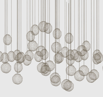 2新中式东南亚藤编网格编织吊灯su草图模型下载