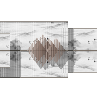 镜面水景su草图模型下载