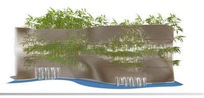 异型流动景墙su草图模型下载