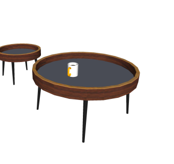 17现代圆茶几su草图模型下载