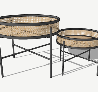 81北欧简约茶桌边桌su草图模型下载
