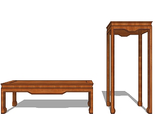 97新中式家具 中式古典茶几角几边几su草图模型下载