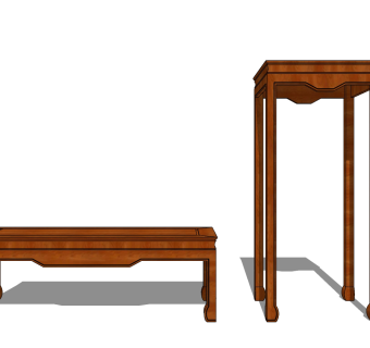 97新中式家具 中式古典茶几角几边几su草图模型下载