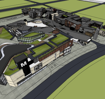 87云南普洱北部新城普洱中心，新中式商业广场购物中心，商业街区，休闲度假村，民宿酒店su草图模型下载