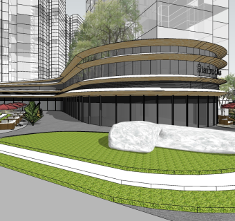 117中山翠景启动区+商业断开(1)su草图模型下载