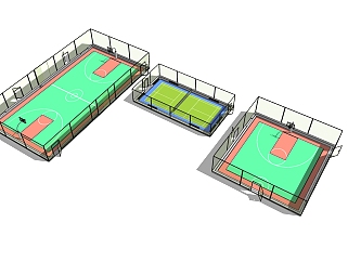 120球场，网球场，排球场，场馆su草图模型下载