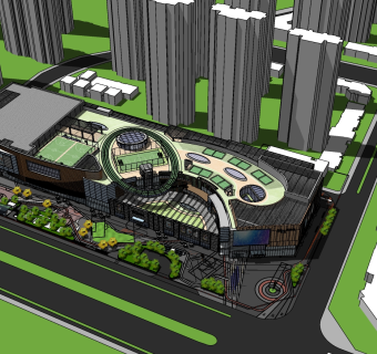 203华润置地合肥庐阳万象汇商业中心，购物娱乐中心，商业综合体su草图模型下载